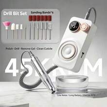 Professional Electric Nail Drill Set, Electric Nail Clipper, 45000 RPM Cordless Electric Nail File With LCD Display, Suitable For Acrylic And Gel Nails, Manicure And Pedicure, Includes Clips, Portable, Ideal For Home Use And Gift Choice, 1200mAh - Multicolor - View 12