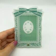 New Lace Bow Acrylic Card Holder, 3-Inch Photo Card Storage, Suitable For Idol Fans And Students, Can Display And Collect Cards, Birthday And Holiday Gift, Home Desktop Decoration, Portable Storage And Protection For Photo Cards - A - View 3