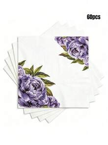20入/組、40入/組、60入/組、80入/組、100入/組、200入/組，薰衣草夢幻印花加厚柔軟派對餐巾紙，2層柔軟紙巾，展開尺寸33cm*33cm，適用於：婚禮、茶會、生日派對裝飾餐巾紙、派對裝飾、派對用品、節日裝飾、節日用品 - 多色 - 查看 16