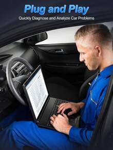 OBD2 Bluetooth Car Diagnostic Scanner, Check Engine Code Reader & Clear Tool, Live Data Real-Time Vehicle Monitor, Car Accessories - A - View 7