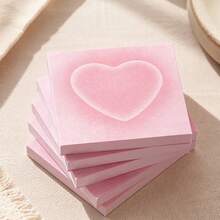2pcs Cross-Border Heart-Shaped Sticky Notes High-Value Star Memo Pad Adhesive Message Stickers Student Stationery Card Holder - Random - View 2