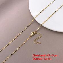 1pc Minimalist Brass Blank Necklace Chain Dainty 18K Gold Tone Chain Base Thin Chain For Pendant Charms DIY Handmade Jewelry Making Chain Base - Gold - View 16