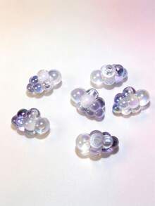 10pcs Rainbow Transparent Bubble Cloud Beads, Acrylic Gradient Cloud Spacer Beads, Suitable For Handmade Jewelry Making, Pen And Bag Charm Accessories - Transparent Iridescent Bubble Cloud - View 6