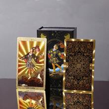 1pc Authentic Rider-Waite Gold Foil PET Tarot Cards Full Set, Colorful Printed Tarot Card Table Game Cards - Multicolor - View 4