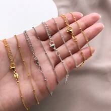 1pc 18K Gold Silver Brass Satellite Chain Necklace Base Thin Delicate Blank Chain For DIY Handmade Jewelry Making Necklace Craft Accessories - Multicolor - View 4