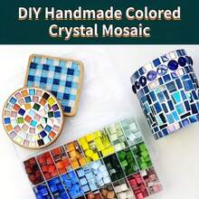 Approx. 1100pcs Glass Mosaic Tiles Handmade Material Kit 1kg Mixed Color Crystal Glass Tiles Suitable For Art Projects Wall Decoration Graffiti Tools - MSK-01 - View 6