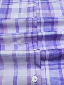 Back To School Season Casual Fashion Plaid Print Women's Plus Size Lightweight Autumn Long Sleeve Shirt - Mauve Purple - View 4