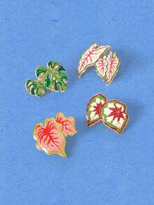 Popjeli Tropical Leaf Imitation Brooch Pin, Decorative Accessory For Clothes, Bags - Multicolor - View 4
