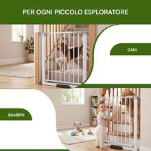 Baroni Home Puerta para Perros, Barrera Metálica Extensible con Instalación a Presión, Puerta para Bebés, Altura 76 cm, 76-83 cm - Altura 76 cm 76-83 cm - Ver 6