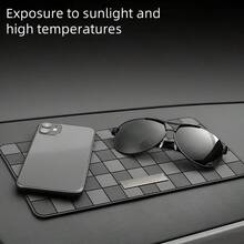 1pc Multi-Color Plaid Silicone Anti-Slip Pad, Heat-Resistant Design, Fits Car Dashboard. Flexible And Delicate Silicone, Excellent Anti-Slip Effect, Keeps Small Items Secure, Say Goodbye To Dashboard Clutter, Multi-Functional Car Storage And Protection Accessory. - 1PCS Non-slip Grid Mat - View 11