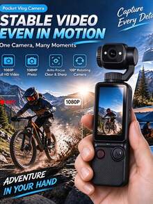 1 Mini Vlog Camera, 1080P High-Definition Handheld Mini Digital Camera With Rotatable Lens, Lightweight Portable Video Recorder Suitable For Family Time, Travel, Outdoor, And Daily Vlog Shooting - View 1