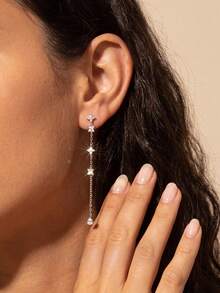 1 Pair Women's Zirconia Cross Earrings, Elegant And Exquisite, Suitable For Anniversary Gift, Original Luxury Jewelry Design - Crucifer - View 4