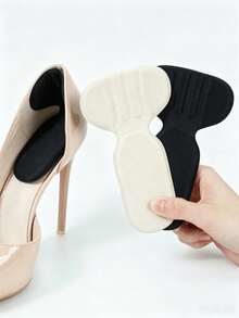 1 Pair 2-In-1 Heel Pads, Anti-Chafing Heel Stickers, Shoe Size Reduction Pads, Non-Slip Heel Liners For Sneakers, Casual Shoes, High Heels, Suitable For All Seasons - Multicolor - View 1
