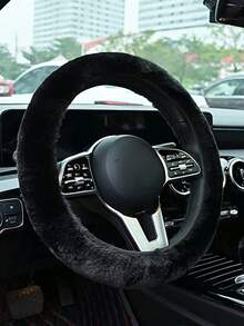 1PC Car Steering Wheel Cover Winter Warm Comfortable Faux Rabbit Fur Plush Elastic Stretch Universal - Protective Case - View 2
