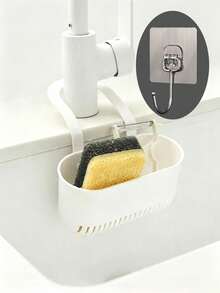 1pc Multi-Function No-Drill Sink Filter Drain Rack, Adjustable Hanging Storage Holder For Sponge & Cloth, Kitchen Bathroom Accessory For Home, Restaurant And Holiday Cooking Prep. - Multicolor - View 8