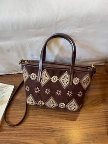 Autumn And Winter Personalized Diamond Pattern Coffee PU Women's Handbag, High-End Niche Adjustable Shoulder Strap Shoulder Bag/Crossbody Bag - Coffee Brown - View 9