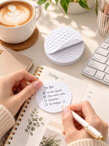 1pc Golf Themed Creative Memo Pad, Round Notepad, Suitable For Students And Office Use, Can Be Used For Recording To-Do Lists, Writing Diaries And As Desktop Reminders. This Design Is Eye-Catching And Easily Recognizable, Making It Perfect As A Birthday Gift. - one-size - View 1