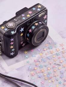 2 Styles Colorful Macaron Star Decorative Stickers, Multiple Star Patterns With Soft And Translucent Colors, Suitable For Decorating Cameras, Earphone Cases, Notebooks, Exquisite And Personalized Appearance - one-size - View 2