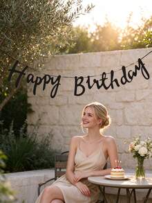 1Pc Cardboard Happy Birthday Banner – Thickened Paper Hanging Flag Garland For Party Backdrop, Birthday Wall Decor, Photo Booth Prop, Indoor Outdoor Celebration Supplies - Happy Birthday Banner - View 2