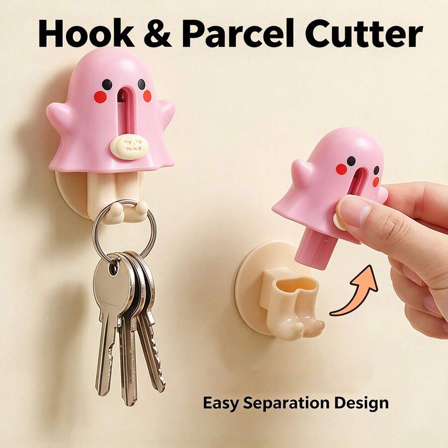 Mini Macaron Color Craft Knife, Ghost-Shaped Hook Express Knife, Portable Small Unboxing Knife, Parcel Opening And Letter Opening Tool, Minimalist Highly Attractive Portable Express Unboxing Gadget