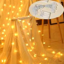 1pc Home Decoration Star Light String, Battery Powered, Indoor Room Decor Star Fairy Light, Bedroom Decoration, Wall Decor Light String, Suitable For Wedding Decor, Party Decoration, Valentine's Day Decor Light String, Christmas Decor Light String - Yellow - View 17
