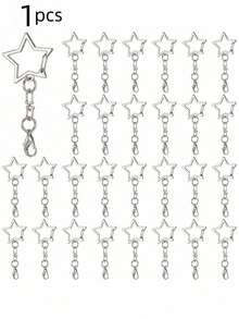 10/30pcs Star-Shaped Spring Clasp Keychains, Metal Rotating Star Lobster Clasp With Chain And Open Jump Rings, Suitable For DIY Crafts - Multicolor - View 15