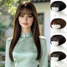 10 Inch Women's High Crown Volume-Boosting Hair Piece With White Hair Coverage, Inner Net, Synthetic Fiber Bangs - Multicolor - View 1