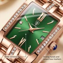 POEDAGAR 1PC Elegant Lady's Fashionable Square Stainless Steel Waterproof Quartz Watch, Luxurious Business Watch, For Birthday Or Festival Gift-Giving - Multicolor - View 7