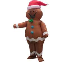 Unisex Inflatable Gingerbread Man Costume, A Hot Seller For Christmas And Other Holiday Events. - Brown - View 2