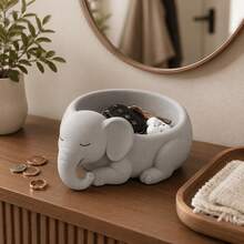 2pcs 3D Printed "Sleeping Elephant" Jewelry Tray - Creative Desktop Storage & Decor. Featuring A Stylish Elephant Design, This Multi-Functional Tray Is Perfect For Bedroom Vanity Or Office Desk, And Also Makes A Great Gift. - Multicolor - View 6