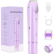 Alat Cukur dan Pencabut Rambut Elektrik Dua Kepala untuk Wanita, Pemangkas Area Bikini, Alat Cukur Elektrik Isi Ulang Tahan Air, Alat Cukur Seluruh Tubuh, Penggunaan Basah & Kering, Epilator Dua Kepala Lintas Batas - Beraneka warna - View 14