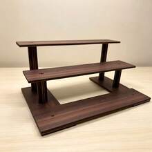 1pc Vintage Wooden Desktop Perfume & Cosmetic Organizer, Solid Wood Makeup Organizer, Multi-Layer Display Rack, Desktop Vanity Perfume & Skincare Organizer, Lipstick & Jewelry Entryway Storage Rack, Multi-Functional Storage Rack - Coffee Brown - View 6