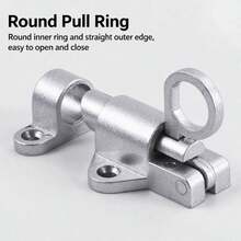 1 Set (Includes 6 Screws) Aluminum Alloy Spring Loaded Door Window Bolt Lock, Round Wooden Door Window Anti-Theft Bolt Latch - Pin Lock - View 9