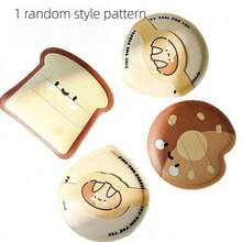 1pc Random Style Cotton Candy Powder Puff, Cartoon Bread Shaped, Dry & Wet Dual-Use Cushion Powder Puff, Non-Absorbent, Soft & Adherent, Even Makeup Application, Practical Makeup Tool - Multicolor - View 6
