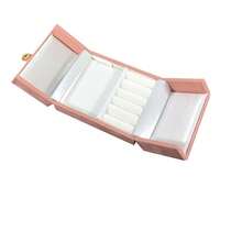 Exquisite Double-Door Velvet Jewelry Storage Box, Portable Travel Earring Necklace Ring Organizer, Women's Holiday Birthday Gift - Same Style, Multiple Colors - View 8