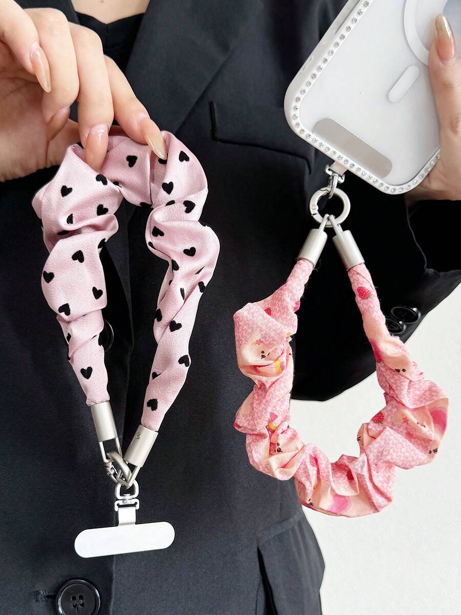 One Piece. Organza Circular Heart-Shaped Mobile Phone Chain For Wrist ...