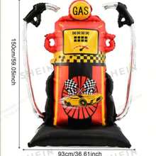 1pc Gas Station Aluminum Film Balloon, Gas Station Shape, Suitable For Traffic Theme Party Decoration, City Theme Party, Birthday Party, Construction Theme, Photo Check-In - Multicolor - View 6
