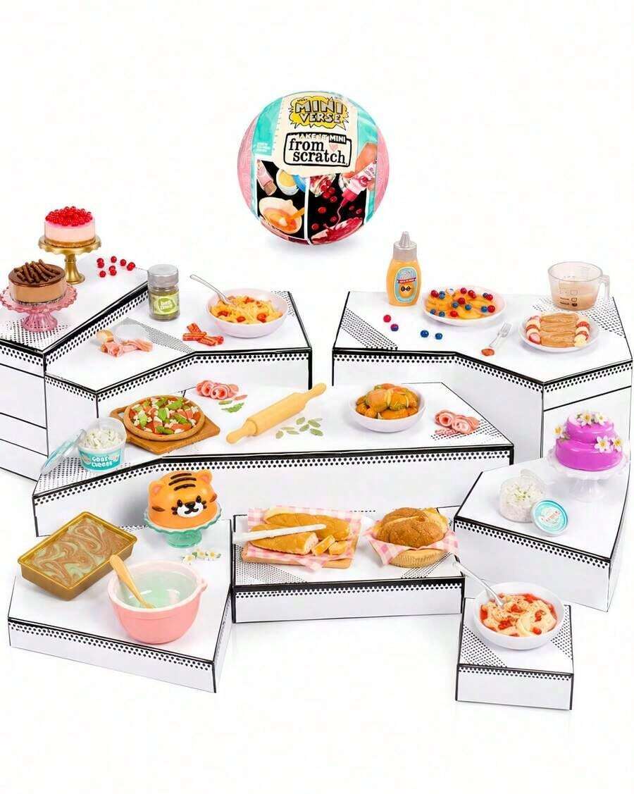 MGA Entertainment 1pc Random Style MGA Miniverse Make It Mini From Scratch Mystery Capsule, Random Style DIY Mini Cake Dessert Craft Kit, Tiny Bakery Scene Model, Creative Assembly, Collectible Desk Shelf Display Decor - Multicolor - View 1