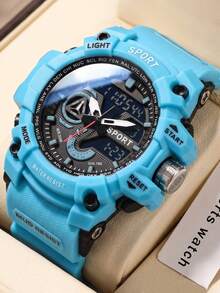 1pc Round Dual Display Multifunction Sports Electronic Watch, Suitable For Daily Wear, Gift Choice - A - View 11