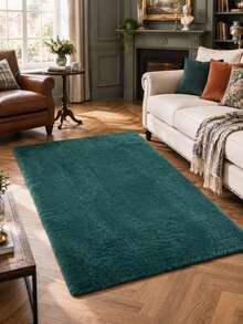 Soft Fluffy Rug Dark Green Area Rug,For Bedroom,Living Room,Study,Office,Plush Bedroom Rugs,Washable & Non-Slip,Shaggy Rug,Faux Fur Rug,Living Room Rug,Bedroom Rugs,Bedside Rugs,Decorative Rug,Bedroom Decor,Autumn Home Decor,Room Decor,Winter Decor - Dark Green - View 4