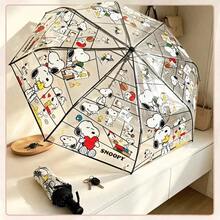 1pc Snoopy Transparent Folding Umbrella, Cute Design With Transparent Material, Perfect For Daily Commute, School Or Travel. For Those Who Love Snoopy, This Is Undoubtedly A Perfect Gift For Back To School, Birthday Or Graduation. - Multicolor - View 4