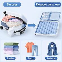 Grup Erik 4pcs High-Quality Vacuum Compression Storage Bags With Portable Manual Air Pump, Multi-Size Combination Storage, Thickened Durable Compression Bags, Suitable For Organizing Clothes, Bedding, Bed Linens, Blankets And Travel Supplies - 5PCS - View 7