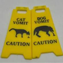 5-Piece Funny "Pet Vomit" A-Frame Warning Sign – Yellow Caution Sign For The Home – Gag Gift For Dog And Cat Lovers - Multiple Styles - View 6