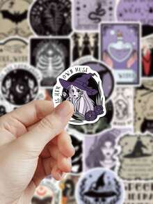 50 buah Stiker Dekoratif Bergaya Penyihir Misterius untuk Scrapbook, Buku Harian, Perencana, Koper, Amplop, Kartu Ucapan, Casing Ponsel, Skateboard, Tablet, Gitar, Segel, Hadiah Pesta - Feminis misterius bergaya penyihir - View 2
