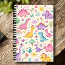 1pc A5 Dinosaur Notes Spiral Notebook, Green Dinosaur Star Cloud And Simple Notes Text Design Journal For Daily Writing, Study Notes, Doodling, Drawing And Dinosaur Theme Gifts,Pen Not Included - One Book (50 Pages, 100 Pages) - View 12