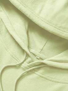 Women's Pure Cotton Loose Hooded Sweatshirt, With Pockets, Autumn/Winter Style, Printed Design, Casual Street Sports Style - Pink Yellow - View 5