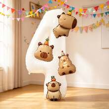 Capybara Balloon Set, Includes Number Foil Balloons, Capybara Foil Balloons, Suitable As Surprise Gift For Kids, For Decorating Healing Style Birthday Party And Other Occasions - View 7