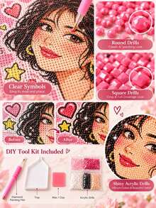 Custom Photo Frameless Diamond Painting Kit, Personalized DIY Diamond Art Portrait, Shiny Acrylic Rhinestone Mosaic Craft Canvas, Round And Square Drills Optional, Creative Handmade Home Decor Adult Gift - Multicolor - View 6