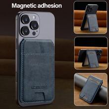 LC.IMEEKE 1pc PU Leather Magnetic Wallet Card Holder Stand Accessory, Compatible With Phone 17 16 15 14 13 12 Pro/Pro Max/Plus/Mini - Navy Blue - View 7