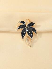 1pc Alloy Vintage Enamel Glazed Black & White Spotted Floral Brooch, Classic Women's Style, Suitable For Business, Commute, Party, Holiday And Other Occasions. - Flower - View 6